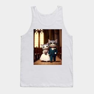 Cats Getting Married - Modern Digital Art Tank Top